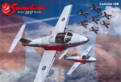 Snowbirds
#1 Yanick Gregoire, #1 Patrick Gobeil, #2 Avert Pyne, #3 Jason Tuckett, #4 Andy Feltrin, #5 Matthew Hart, #6 Bassam Mnaymneh, #7 Maciej Hatta, #8 Greg Hume-Powell, #9 Craig Sharp, #10 Blake McNaughton, #11 Paul Faulkner, Public Affairs Officer Michele Tremblay
